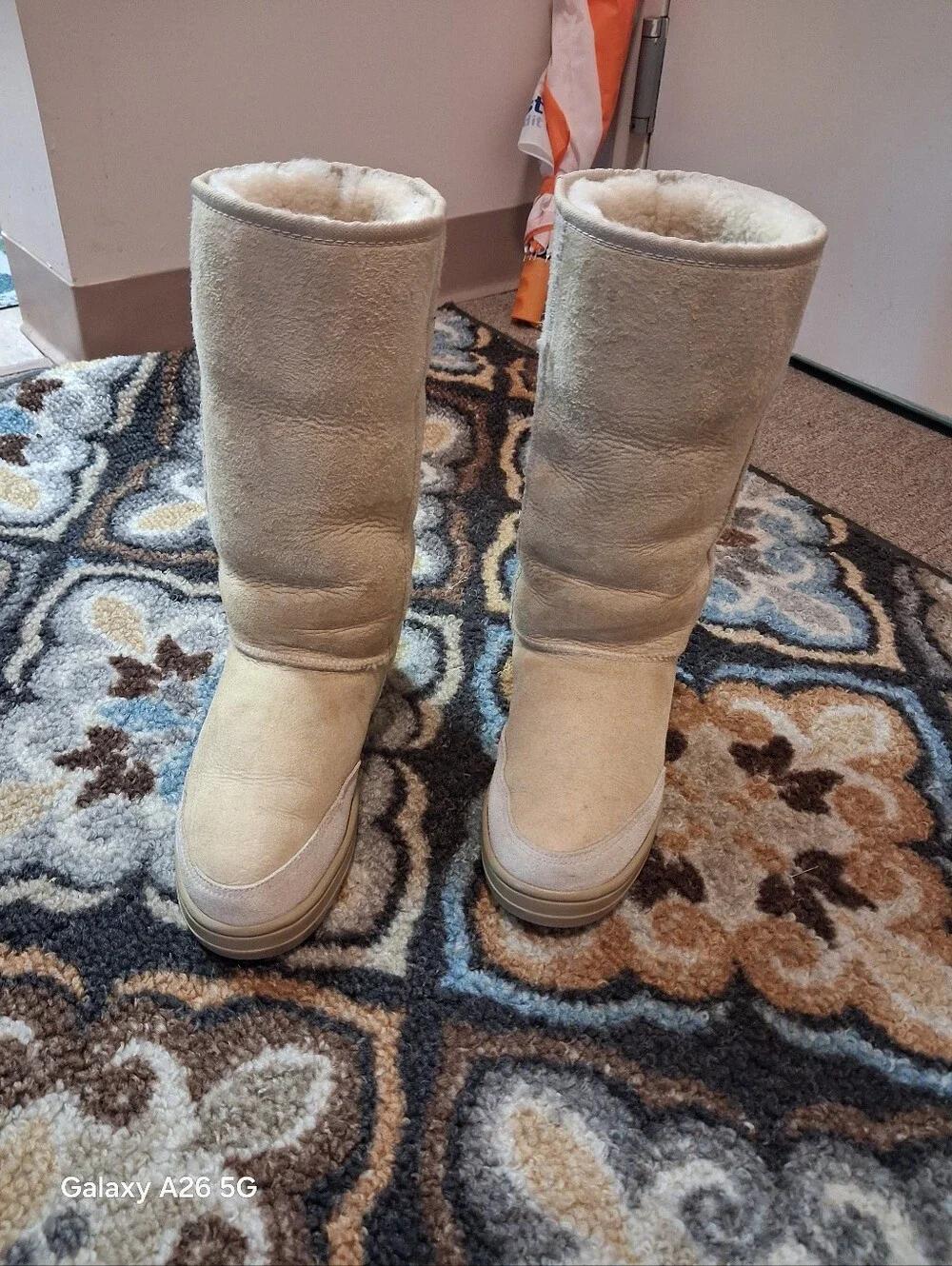 UGG AUSTRALIA Women's Tall Shearling-Lined Winter Boots - Sand Color Size 7